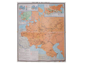 Учебная карта "Россия 1907-1914 гг." (матовое, 2-стороннее лам.)