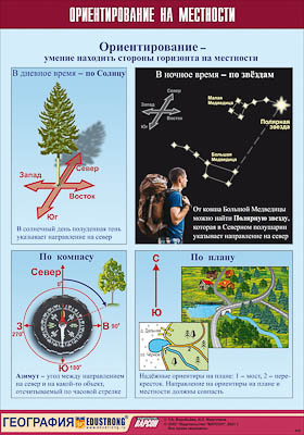 Таблица демонстрационная "Ориентирование на местности" (винил 70х100)