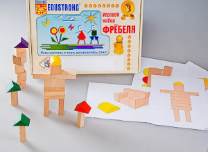 Игровой набор Фребеля "Конструктор деревянный без соединений-3" (Серия "Эксперимент")