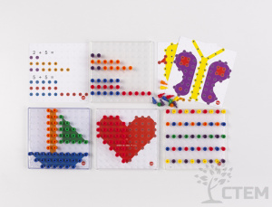 Мозаика Peg Board. Набор с прозрачными досками и картинками