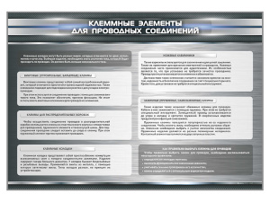 Стенд с макетными образцами "Клеммные элементы для проводных соединений"
