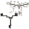 Кронштейн для 2 мониторов настольный KROMAX OFFICE-3, VESA 75/100, 10"-24", до 2х10 кг, 7 степеней с